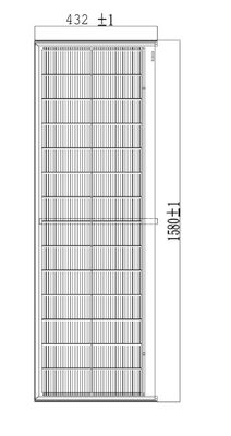 HJT CELLS 65W 70W 75W BIPV 태양열 타일 직사각형 온화 유리 검은 태양광 PV 패널 UL 목록 / CE 인증