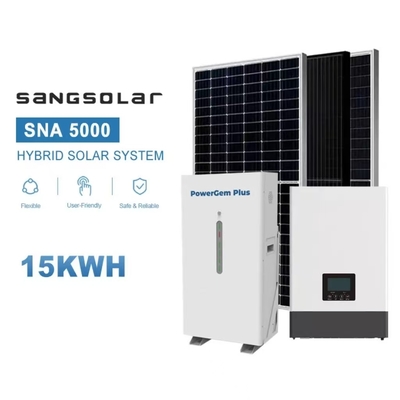 SANG 태양광 인버터 5kw 10kw 15kw 15kwh 리?? 배터리 그리드 태양광 패널 시스템